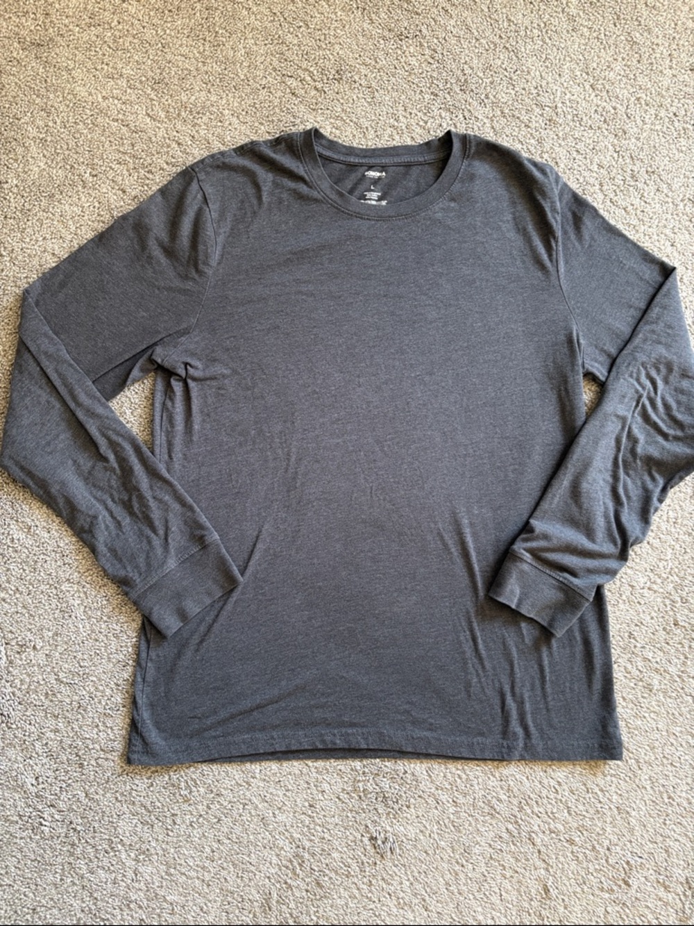 Men's Long-Sleeve Crewneck Shirt - Charcoal